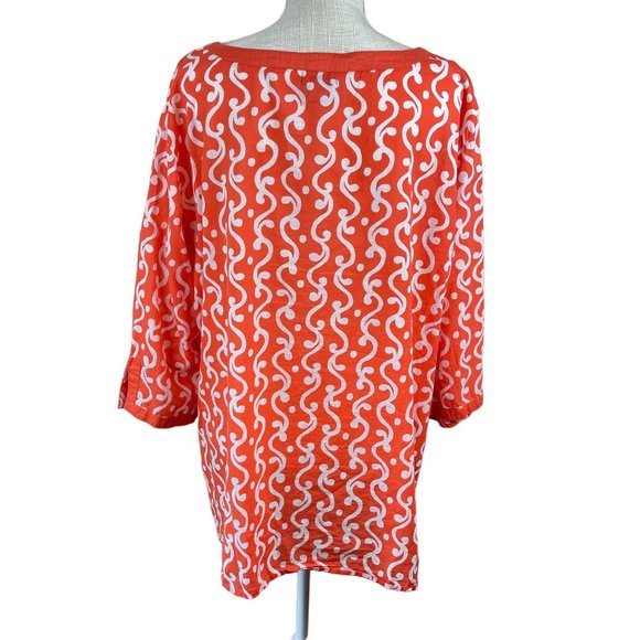 Old Navy Womens Shirt Top Tunic Size XXL Orange Boho Peasant Lightweight Cotton - Picture 2 of 14